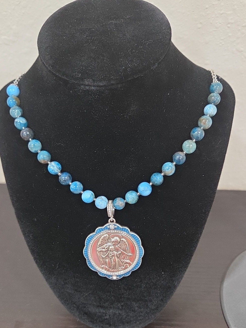 Brighton Psalm 91:11 Blue Stone Beaded Pendant Necklace